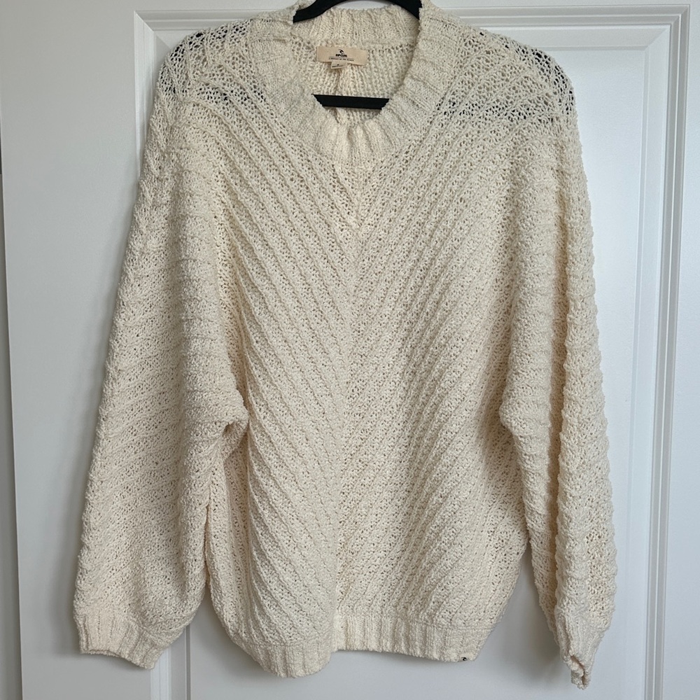 Rip Curl Cream Textured Knit Sweater